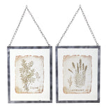 Lavender/Thyme Frame (Set of 2) 9.5" x 12.5" Glass/Metal